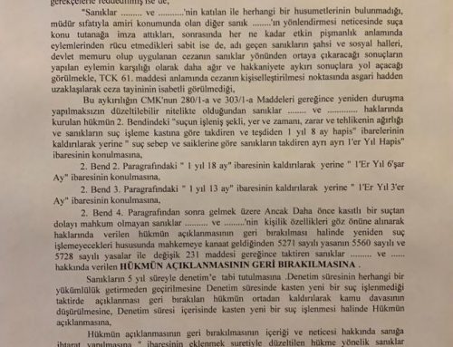İstinfta Kesinleşen Cezalar Kaldırıldı